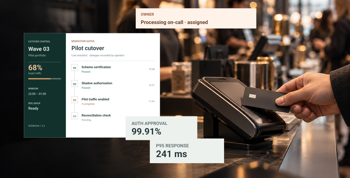 Card processing support  and a platform migration